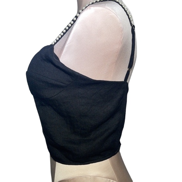 Carolina Benoit black top with beautiful pearl details. Size S - Picture 6 of 15